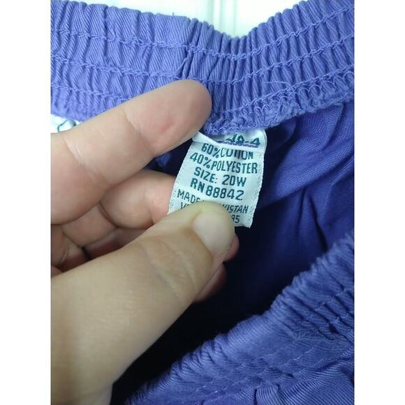 $ Only Necessities Wan 20W Periwinkle Pullon Elastic Waist Pocket Casual Pants - Picture 6 of 10